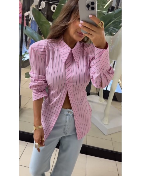 Marškiniai High Pink Dryžuoti