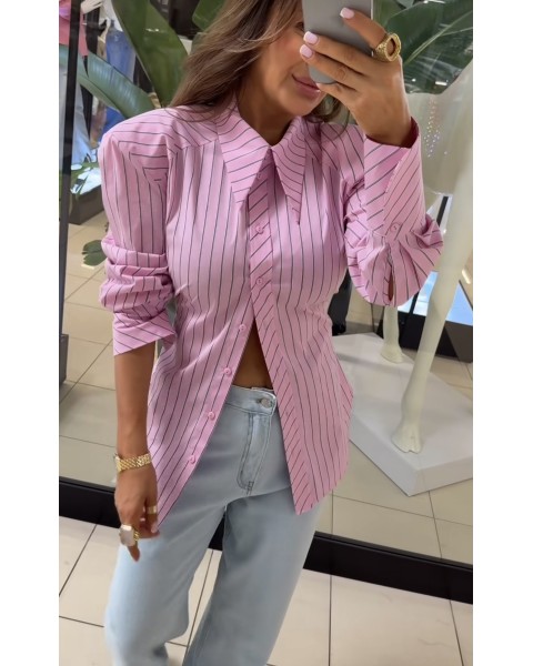 Marškiniai High Pink Dryžuoti