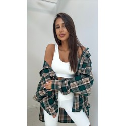 Marškiniai VASARA DARK GREEN-CREAM