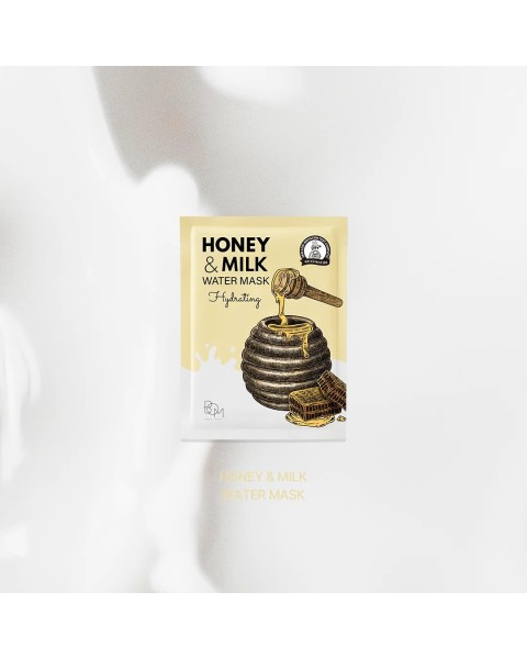BOM Honey & Milk Water Mask - drėkinanti odą lakštinė veido kaukė, 1 vnt.