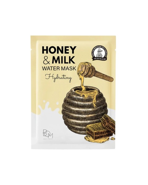 BOM Honey & Milk Water Mask - drėkinanti odą lakštinė veido kaukė, 1 vnt.