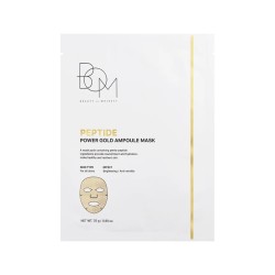 BOM Peptide Power Gold Ampoule Mask - lakštinių veido kaukių dėžutė, 5 vnt BOM Peptide Power Gold Ampoule Mask - lakštinių veido kaukių dėžutė, 5 vnt