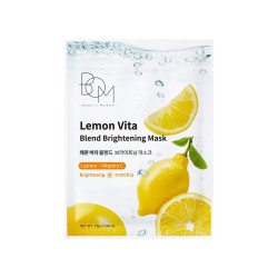 BOM Lemon Vita Blend Brightening Mask - skaistinanti odą lakštinė veido kaukė, 1 vnt BOM Lemon Vita Blend Brightening Mask - skaistinanti odą lakštinė veido kaukė, 1 vnt