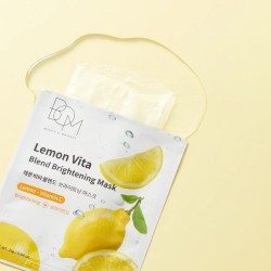 BOM Lemon Vita Blend Brightening Mask - skaistinanti odą lakštinė veido kaukė, 1 vnt BOM Lemon Vita Blend Brightening Mask - skaistinanti odą lakštinė veido kaukė, 1 vnt