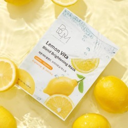 BOM Lemon Vita Blend Brightening Mask - skaistinanti odą lakštinė veido kaukė, 1 vnt BOM Lemon Vita Blend Brightening Mask - skaistinanti odą lakštinė veido kaukė, 1 vnt