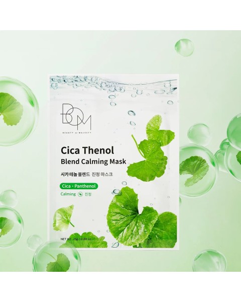 BOM Cica Thenol Blend Calming Mask - raminanti odą lakštinė veido kaukė, 1 vnt