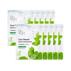BOM Cica Thenol Blend Calming Mask - raminančios odą lakštinės veido kaukės, 10 vnt BOM Cica Thenol Blend Calming Mask - raminančios odą lakštinės veido kaukės, 10 vnt