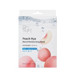 BOM Peach Hya Blend Moisturizing Mask - drėkinančios odą lakštinės veido kaukės, 10 vnt BOM Peach Hya Blend Moisturizing Mask - drėkinančios odą lakštinės veido kaukės, 10 vnt