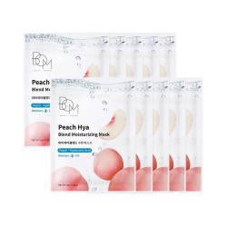 BOM Peach Hya Blend Moisturizing Mask - drėkinančios odą lakštinės veido kaukės, 10 vnt BOM Peach Hya Blend Moisturizing Mask - drėkinančios odą lakštinės veido kaukės, 10 vnt