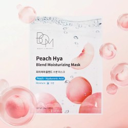 BOM Peach Hya Blend Moisturizing Mask - drėkinančios odą lakštinės veido kaukės, 10 vnt BOM Peach Hya Blend Moisturizing Mask - drėkinančios odą lakštinės veido kaukės, 10 vnt