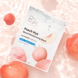 BOM Peach Hya Blend Moisturizing Mask - drėkinančios odą lakštinės veido kaukės, 10 vnt BOM Peach Hya Blend Moisturizing Mask - drėkinančios odą lakštinės veido kaukės, 10 vnt