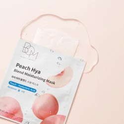 BOM Peach Hya Blend Moisturizing Mask - drėkinančios odą lakštinės veido kaukės, 10 vnt BOM Peach Hya Blend Moisturizing Mask - drėkinančios odą lakštinės veido kaukės, 10 vnt