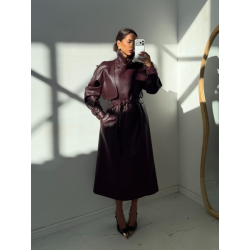 VERONA ILGAS TRENCH TAMSI SLYVINĖ (PLUM)