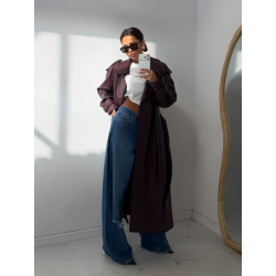 VERONA ILGAS TRENCH TAMSI SLYVINĖ (PLUM)