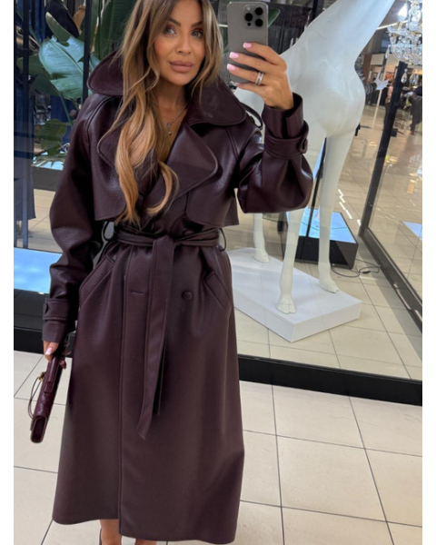 VERONA ILGAS TRENCH TAMSI SLYVINĖ (PLUM)