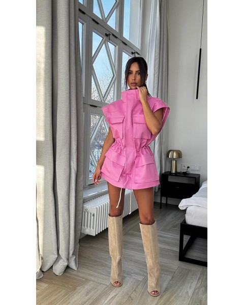 Denim striukė liemenė Pink