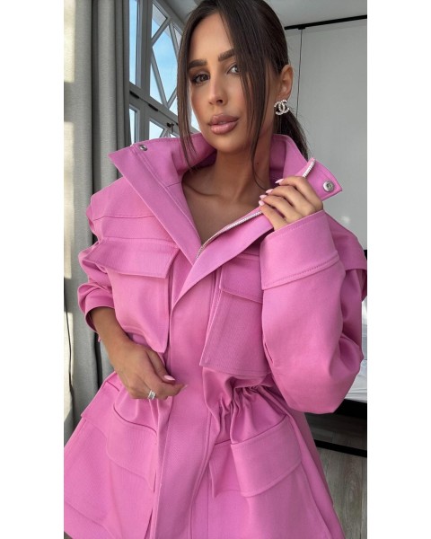 Denim striukė liemenė Pink
