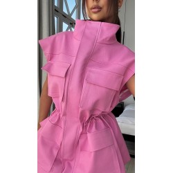 Denim striukė liemenė Pink Denim striukė liemenė Pink
