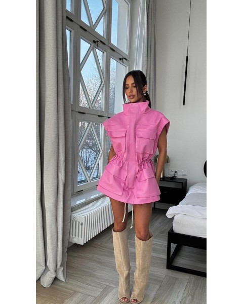 Denim striukė liemenė Pink