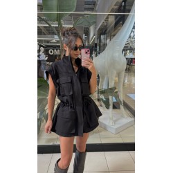 Denim striukė-liemenė juoda Denim striukė-liemenė juoda
